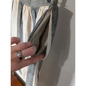 Vintage JACK WINTER Striped Skirt Size 16 Made in USA High Waist Neutral Linen L